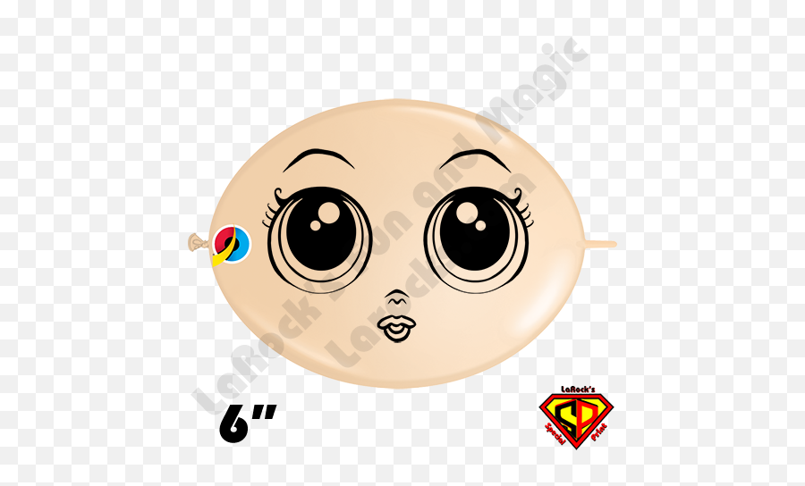 Qualatex 6 Inch Quick Link Doll Face - Dot Emoji,Cute Emoticon Balloon