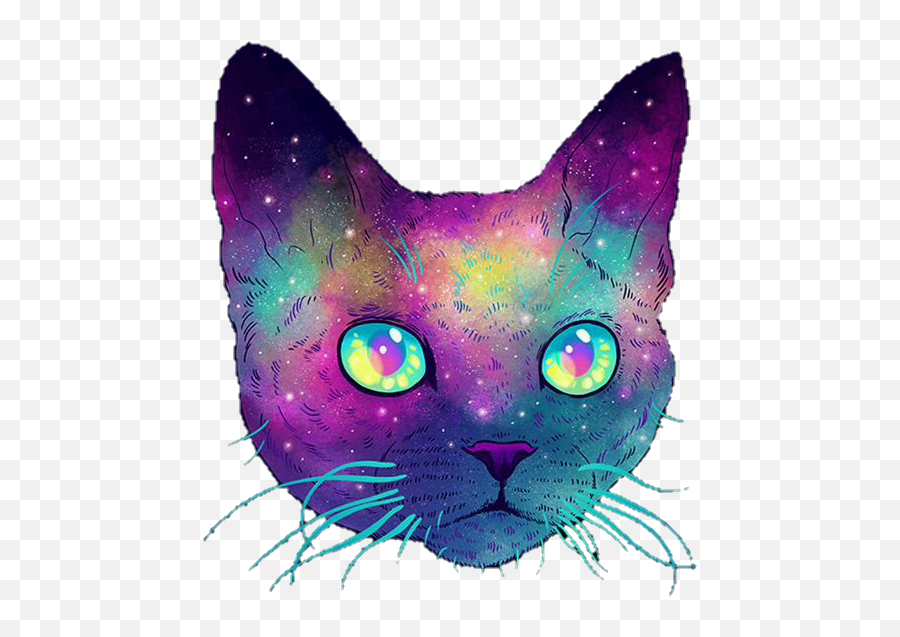 Geezy Emoji Overlays - Galaxy Cat Transparent Background,Galaxy Emoji