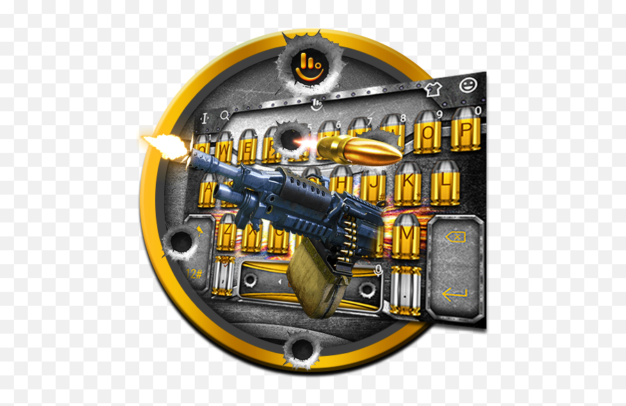 Download Metal Cool Gun Keyboard Theme On Pc U0026 Mac With - Weapons Emoji,Finger Guns Emoji Text