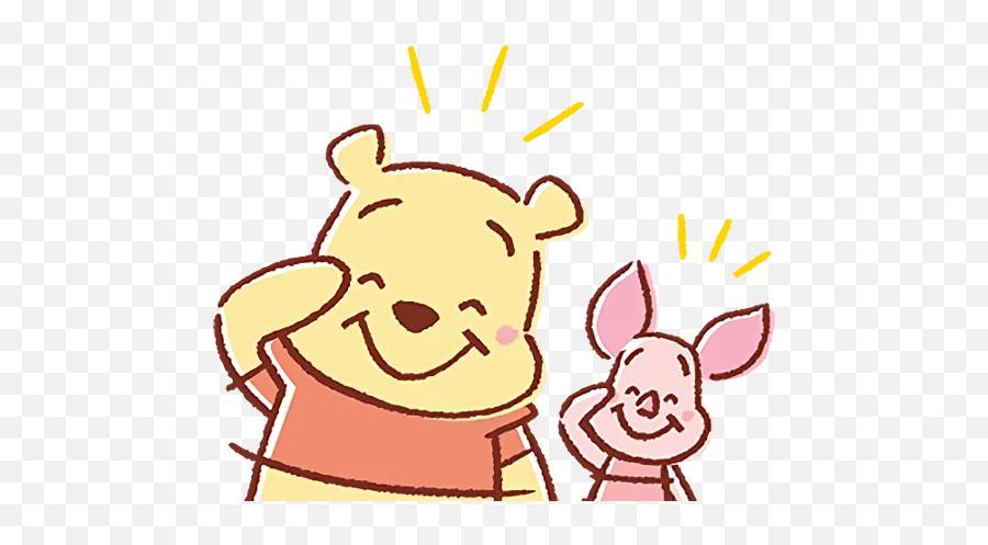 Pooh And Piglet Lovely Telegram Stickers Emoji,Salute Emoji Gif