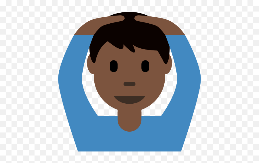 U200d Man Gesturing Ok Emoji With Dark Skin Tone Meaning - Hände Auf Dem Kopf Clipart,Ok Emoji Png