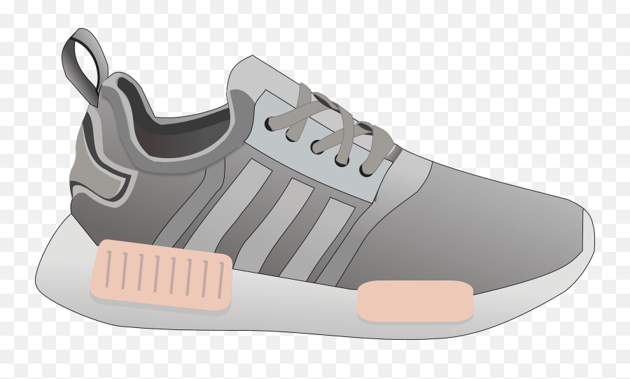 Gray Tennis Shoe With Peach Accents - Clipart Shoe Transparent Background Emoji,Star Shoes Emoji