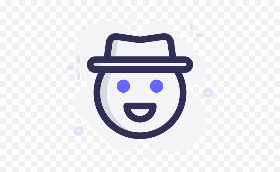 Cowboy Emoji Icon Of Colored Outline Style - Available In Happy,Laughing Emoji With A Gun