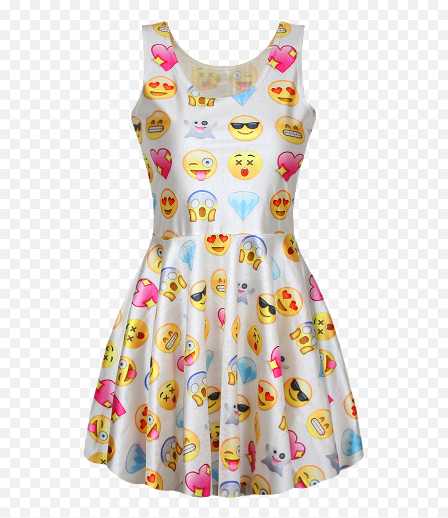 Smiley Faces Pleated Dress Transparent - Camisa De Emoji,Emoji Dresses
