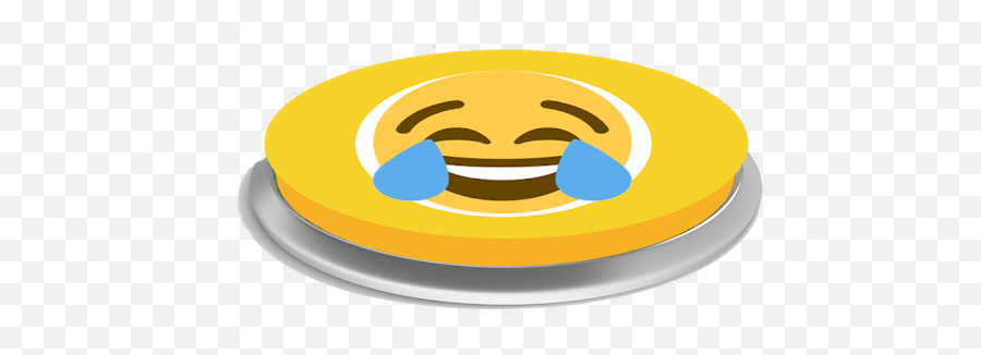 Canned Laughs Button - Happy Emoji,Barney Emoticon