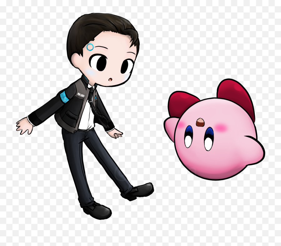 Connor Meets Kirby Because Cute Things Emoji,Detroit Become Human Meme Template Emotion