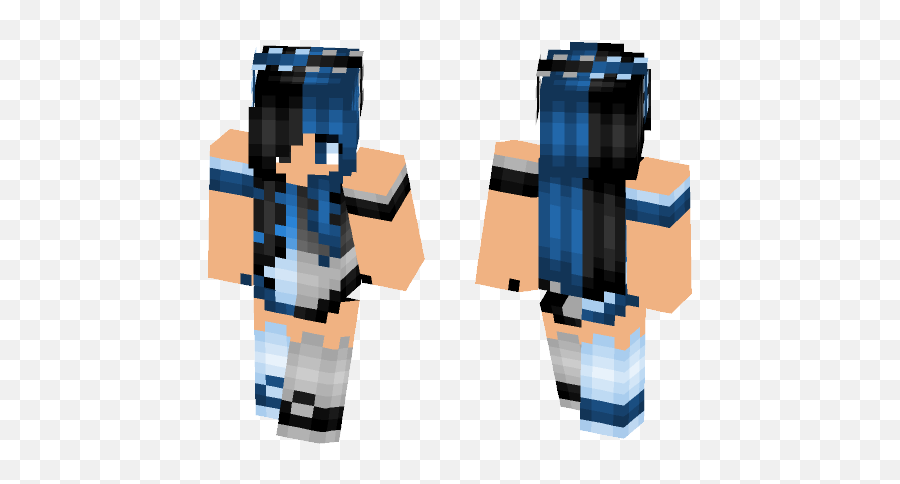 Download Half Blue Half Black Girl Minecraft Skin For Free Emoji,Minecraft Emoji Skikn