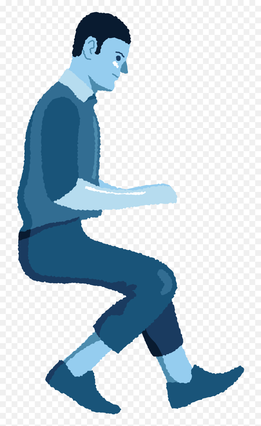 Man Sitting Profile Illustration In Png Svg Emoji,Blue Emoji Eating Cookie Png