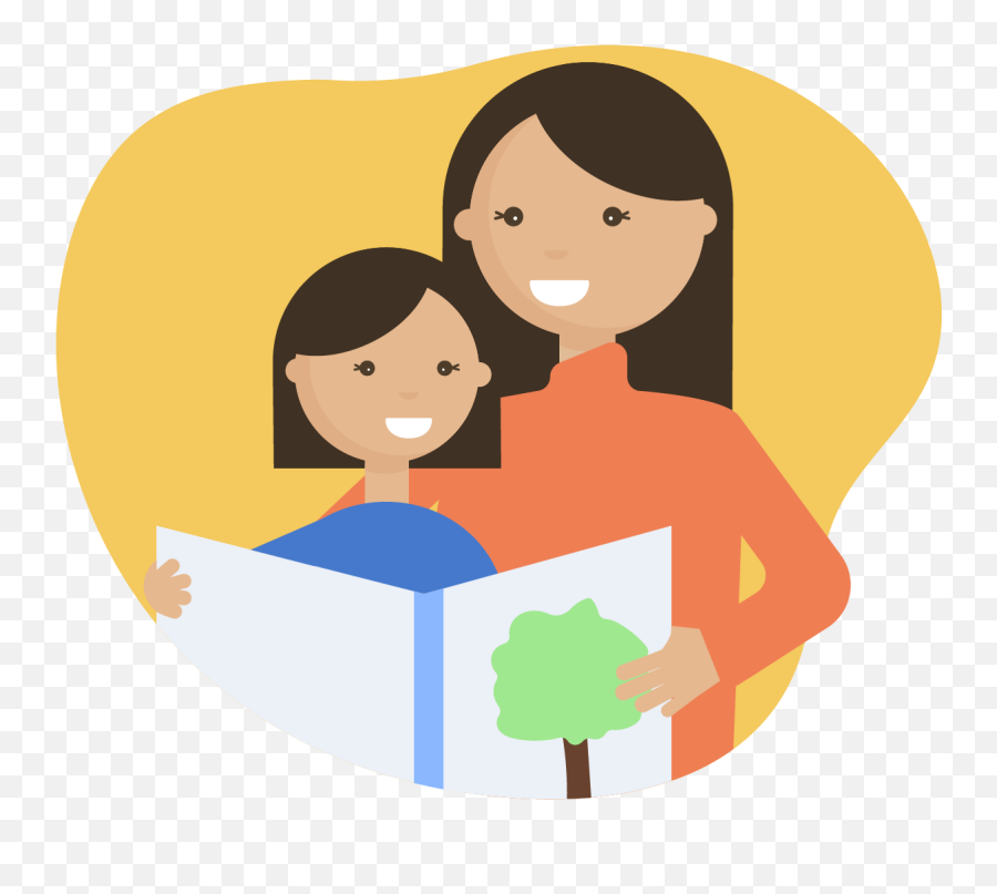 Mother Reading A Story Book To Young Daughter Clipart - Full Mother Reading Book Clipart Gif Emoji,Boy And Book Emoji