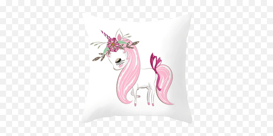 Pink Unicorn Pillow Cover Kawaii - Unicorn Bedroom Emoji,Emoji Cushion Pillow