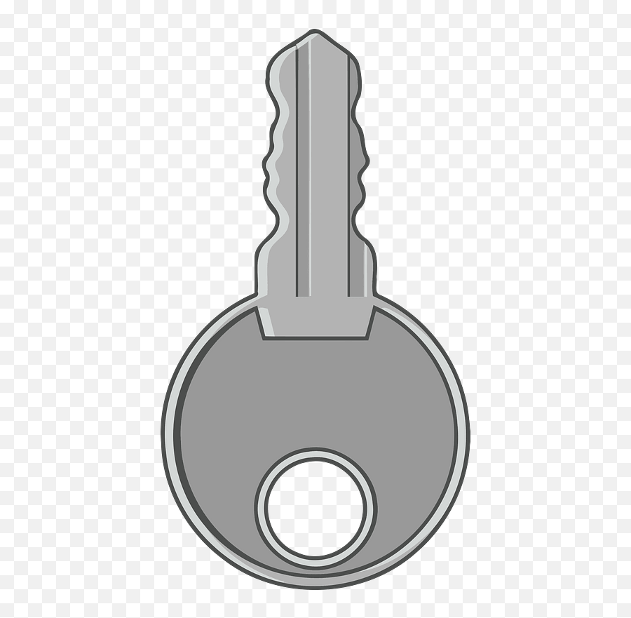 Silver Round Head Key Clipart Free Download Transparent - Silver Key Clipart Png Emoji,Square Head Emoji