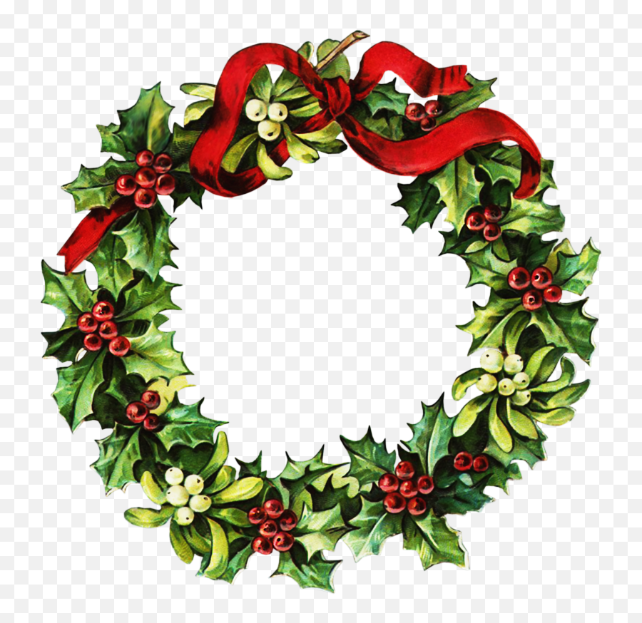 Christmas Wreath Border Clipart Kid 4 - Christmas Holly Wreath Clip Art Emoji,Christmas Reef Emoji