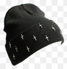 Goth Cross Beanie Beanies Hat Sticker - Toque Emoji,Alien Emoji Beanie