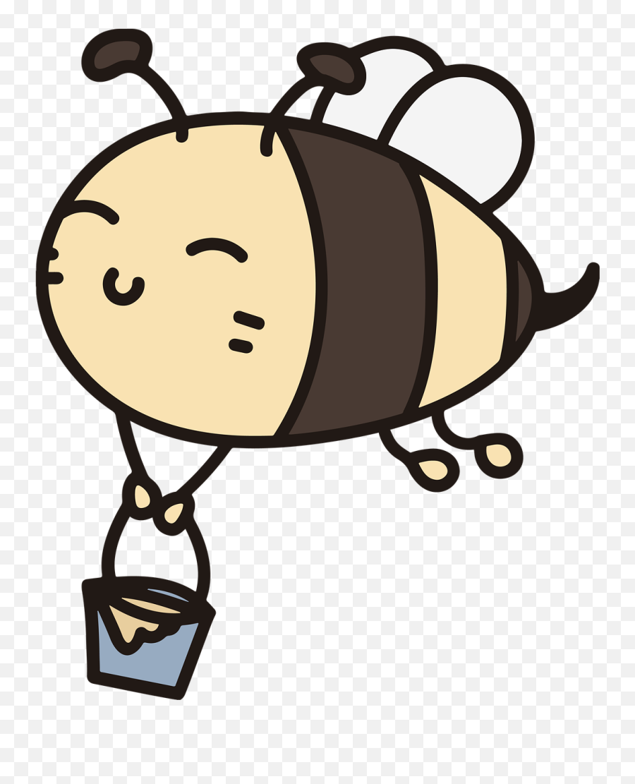 Kawaii Bee Obrera - Cute Bee Emoji,Image Of Worker Bee Emoticon