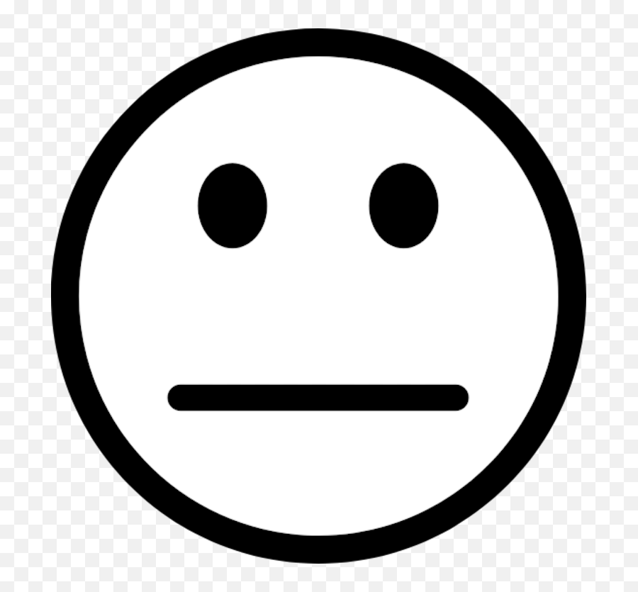 Neutral Smiley Face Graphic - Neutral Face Black And White Emoji,Happy Face Emoji
