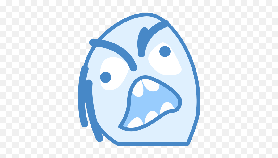 Angry Face Meme Icon In Blue Ui Style - Dot Emoji,Angry Steam Emojis Faces