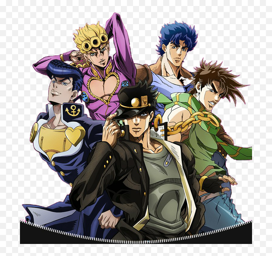 Official Art All Of The Jojos 1 - 5 Posing Transparent Bizarre Adventure Stone Ocean Emoji,Jotaro Kujo Emotion