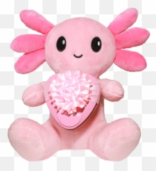Valentineu0027s Axol The Axolotl - Pink Plush U0026 Heart Tin Soft Emoji,Plush Emoji Slippers