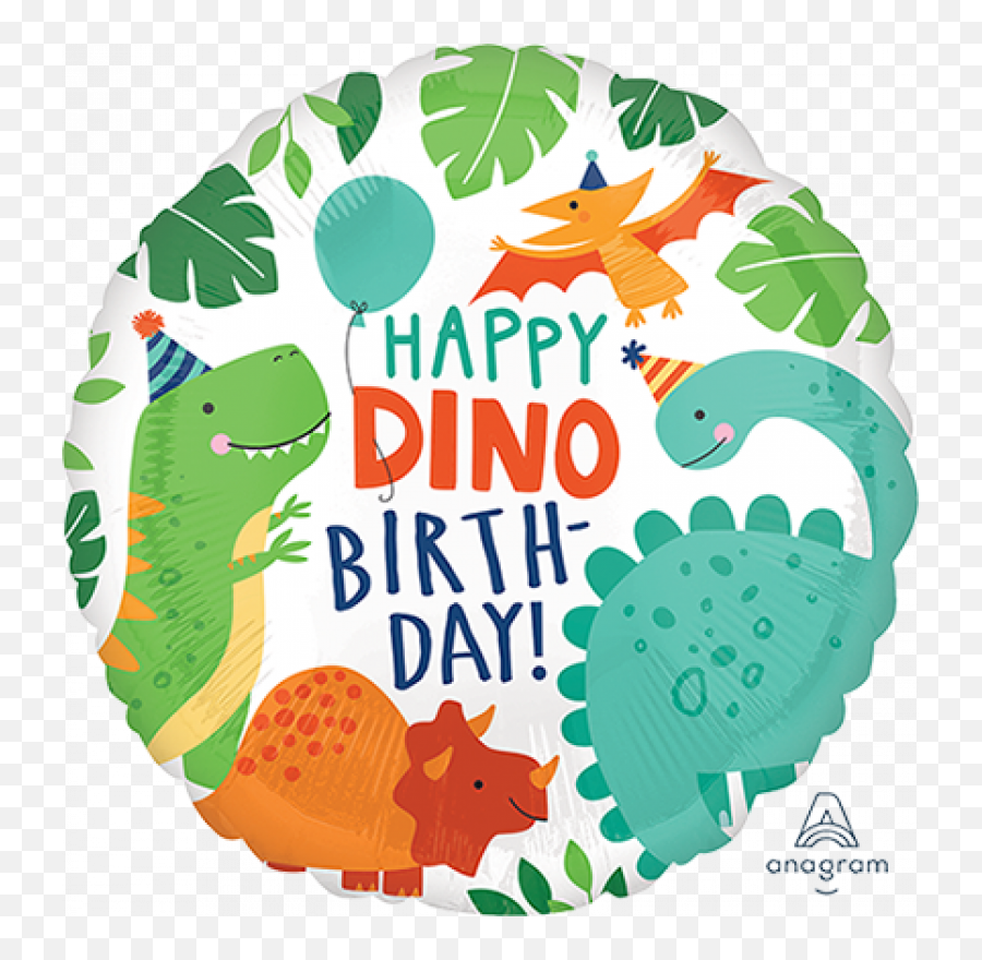 Round Dinosaur Standard Hx Happy Dino - Happy Dino Birthday Emoji,Emoji Party Kit