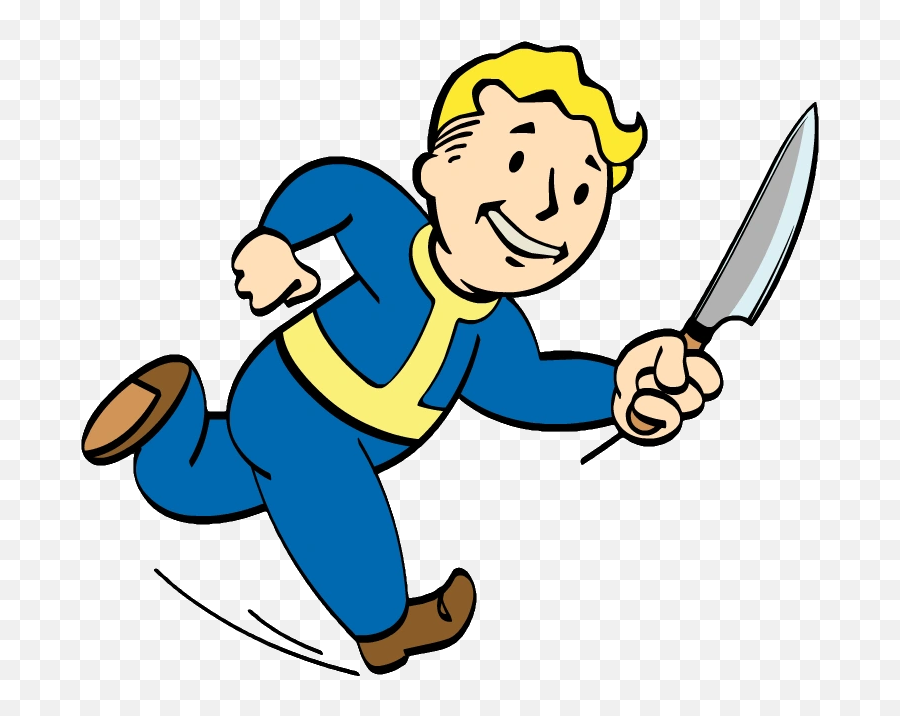 Nukapedia The Vault - Dead Man Sprinting Fallout 76 Clipart Kid Running With Knife Emoji,Fall Out Boy Emoji