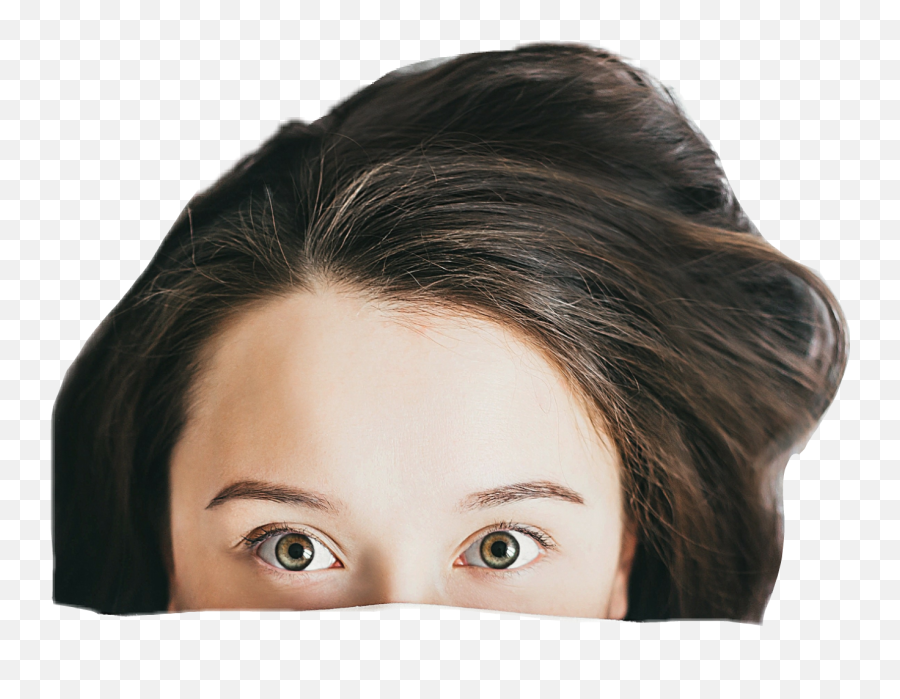 Peeking Eyes Girl Head Sticker - Estudiar En La Cama Emoji,Peeping Eyes Emoji