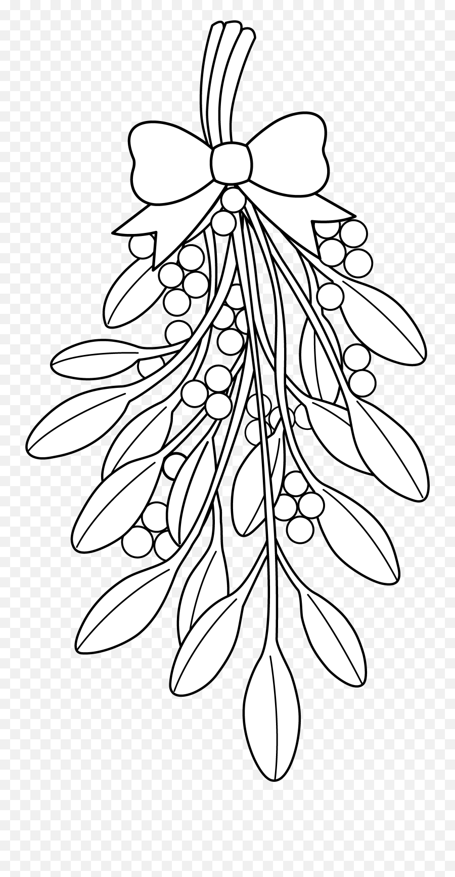 Mistletoeoutlinepng 44158305 Christmas Coloring Pages Emoji,Emojis Viscos