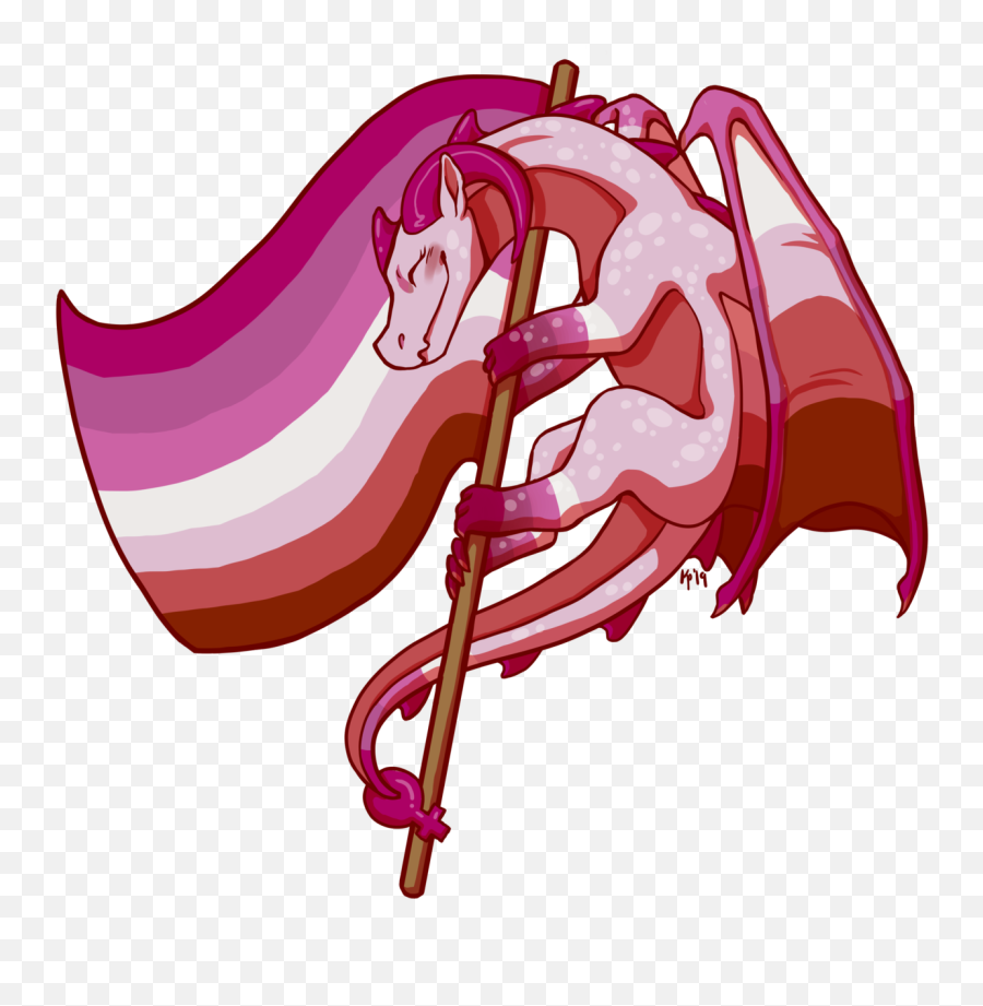 Pin - Lesbian Pride Dragon Emoji,Butch Lesbian Emojis