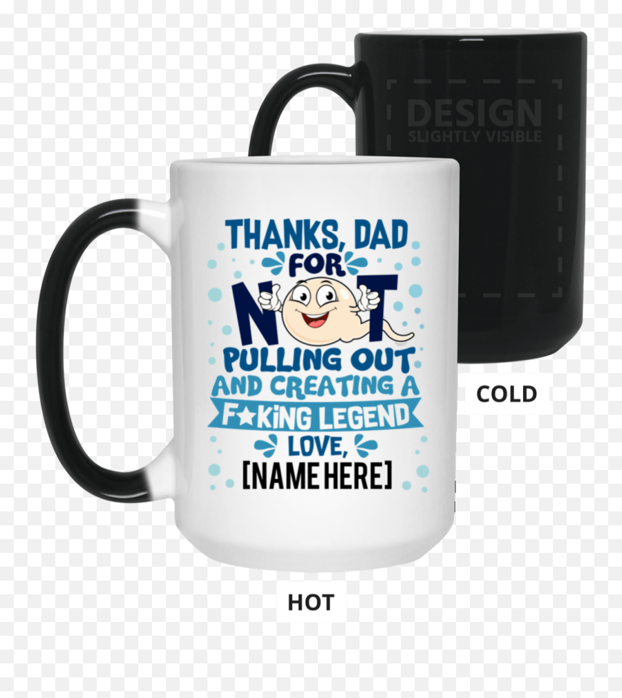 Thanks Dad For Not Pulling Out And Creating A Fucking Legend From Son Daughter Personalized Mug - Water Bottle Color Changing Magic Mug Emoji,Have A Nice Day Mug Emoticon