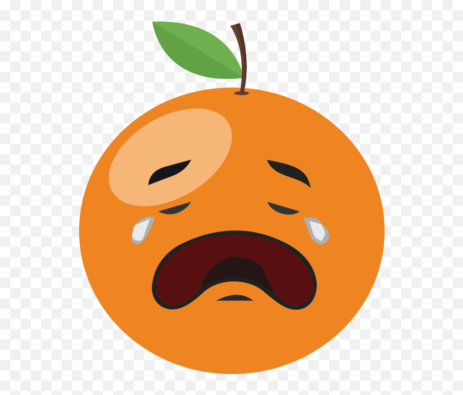 Fruit Expression Cry Orange - Happy Emoji,Closeup Of A Devil Emoticon