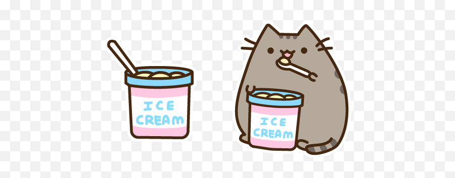 Pusheen And Ice Cream Pusheen Ice Cream Cream - Cat Ice Cream Pusheen Emoji,Pusheen Emoji