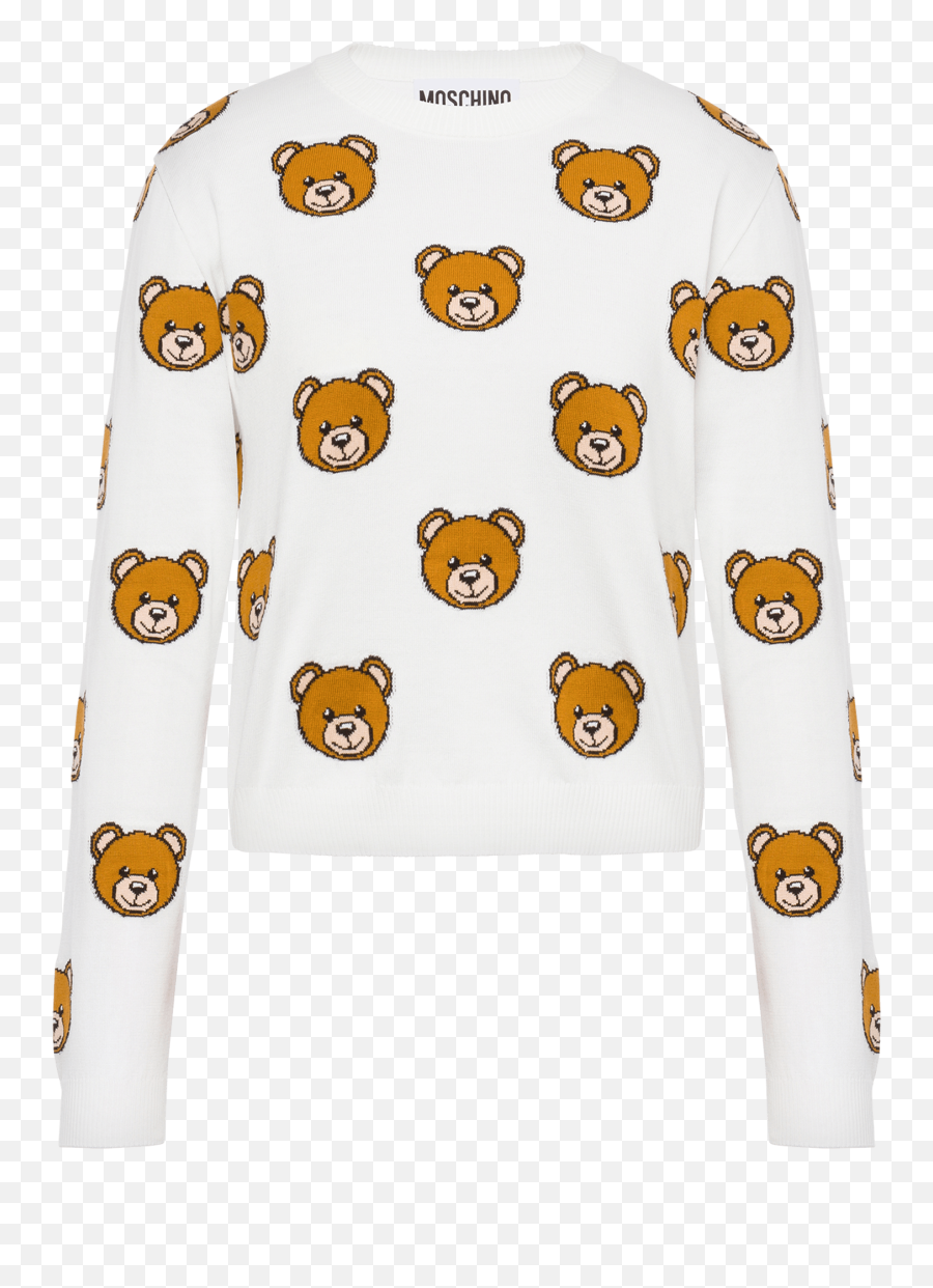 Cotton Sweater Allover Teddy Bear - Long Sleeve Emoji,Gudetama Emojis