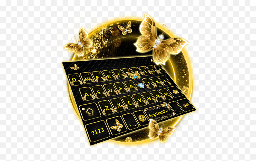 Download Gold Butterfly Kika Keyboard Android Apk Free Emoji,Kika Keyboard - Emoji Keyboard, Emoticon, Gif)