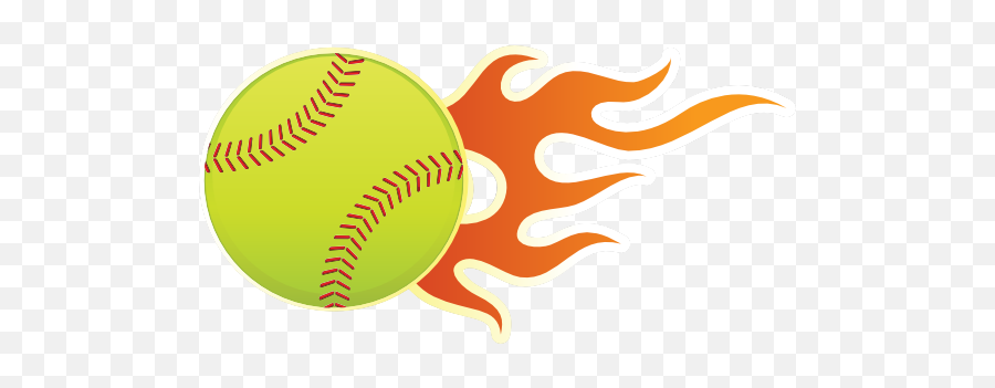 Softball With Short Flames Sticker Emoji,Softball Emoji