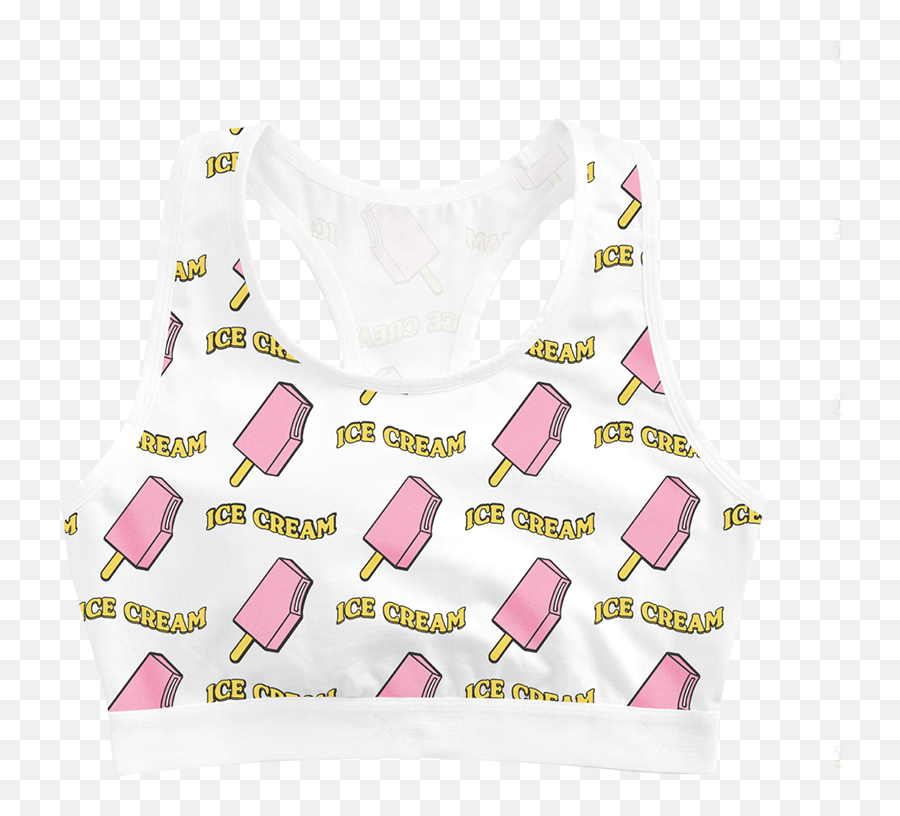 Ice Cream Sports Bra Emoji,Crop Emoji Ice Cream Sports Bra Emoji,Crop Emoji