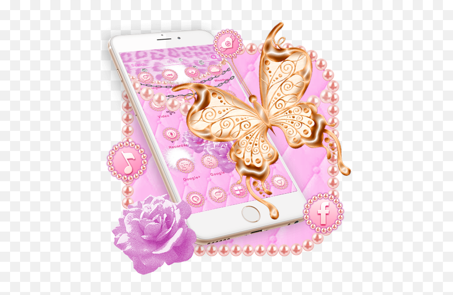 Pink Leopard Butterfly Themes U0026 Live Wallpapers - Google Smartphone Emoji,Pink Butterfly Emoji