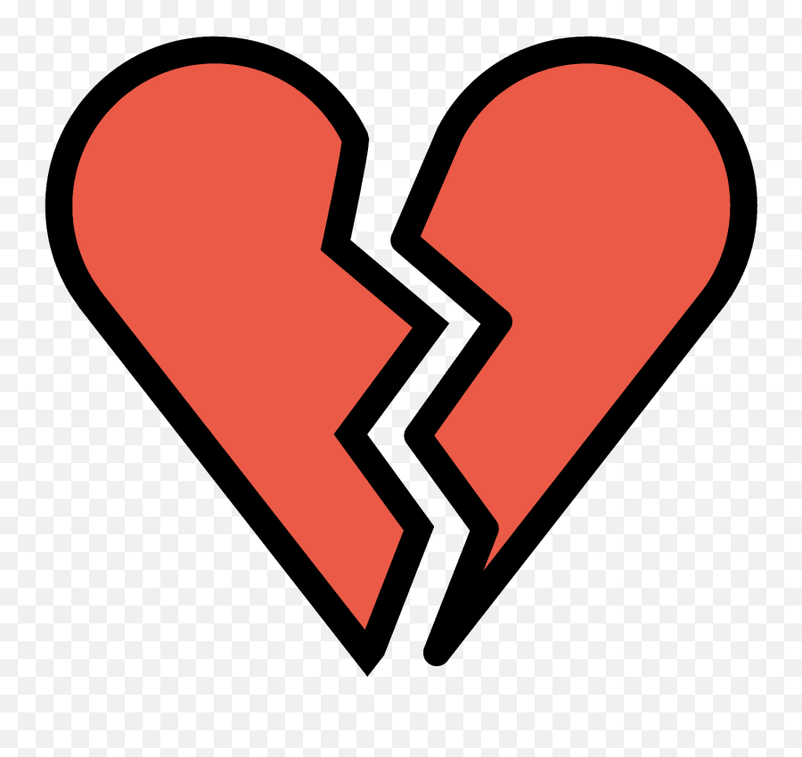 Broken Heart - Emoji Meanings U2013 Typographyguru Heart Split In Two,Heart Emojis