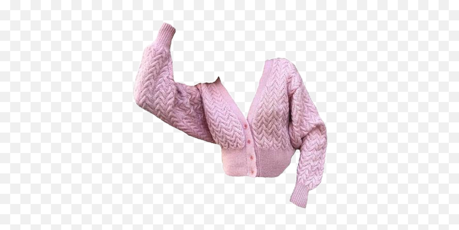 Pink Cardigan Knitwear Moodboard Sticker By Star - Long Sleeve Emoji,Emoji Cardigan