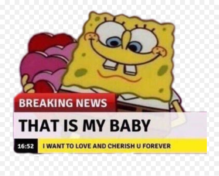 Love Spongebob - Breaking News Meme Love Emoji,Stalker Emoji