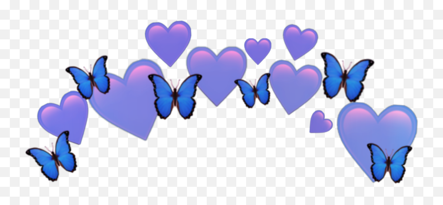 Emojicrown Sticker - Stiker Love Diatas Kepala Emoji,Purple Butterfly Emojis