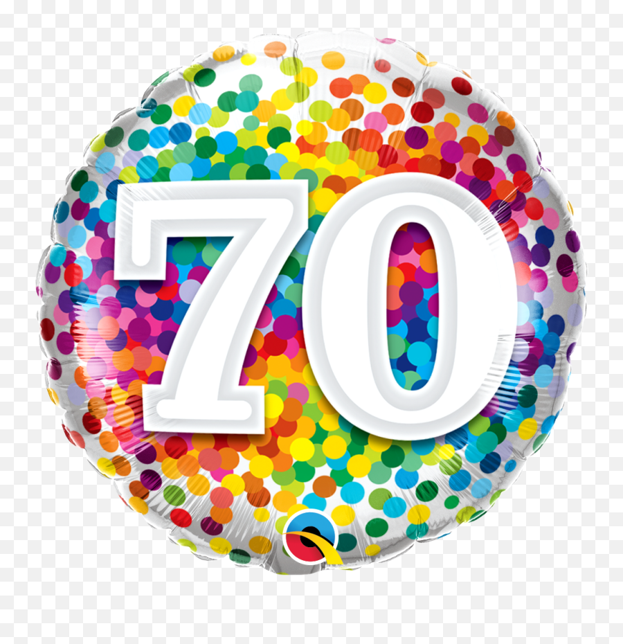1846cm - Rainbow Confetti 70th Birthday Foil Balloon 12th Birthday Clip Art Emoji,Confetti Emoji Transparent