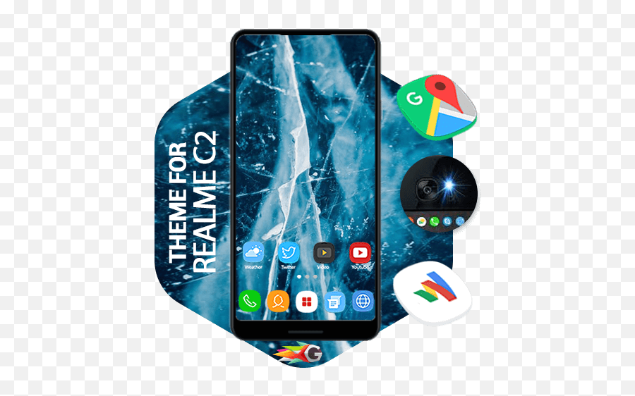Updated Download Launcher Theme For Realme C2 Android - Iphone Blue And White Emoji,Emojis For Kdp