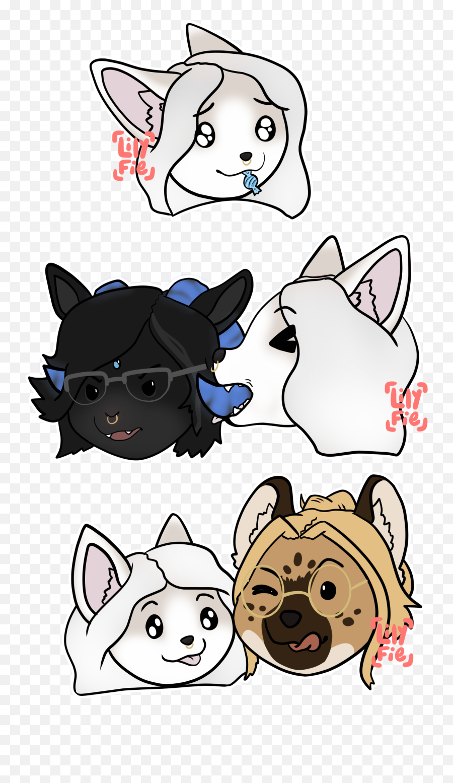 Chibi Heads By Lilyfie - Fur Affinity Dot Net Happy Emoji,Protgen Fursuit Emotions