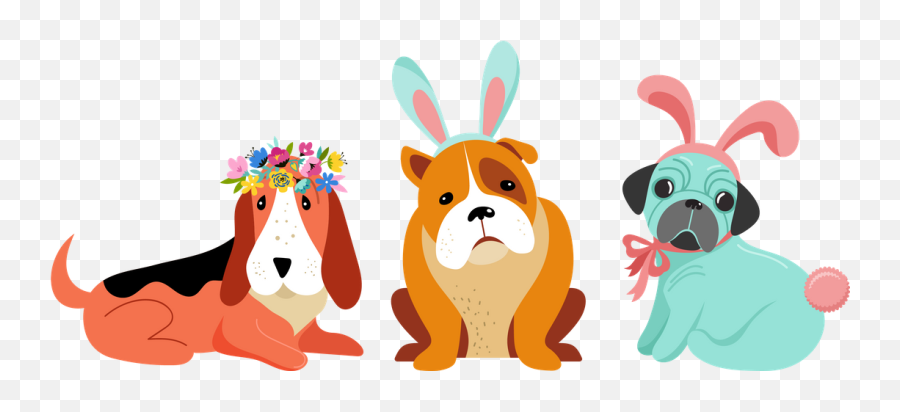 Animal Illustrations Images Vectors - Happy Easter With Dogs Emoji,Emoticon Dog With Glasses