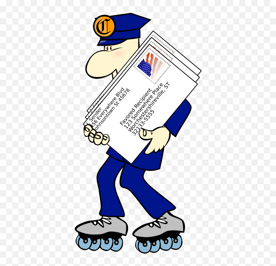 Free Clip Art Postman On Skates By Eady Emoji,Emojis In Mailbird