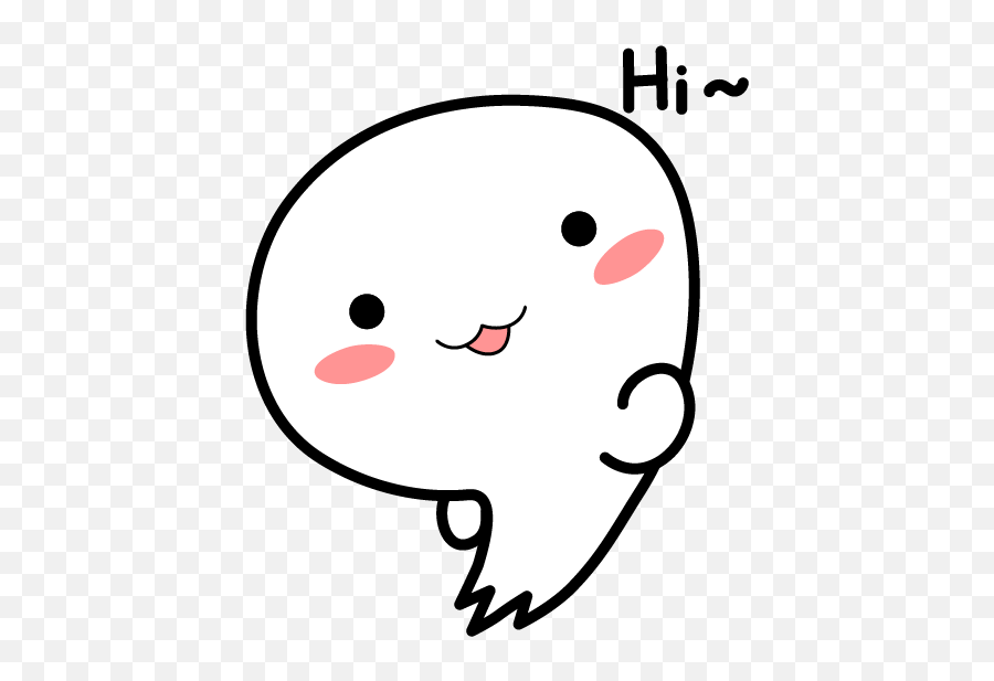Cute Kawaii Ghost By Nicolas Hung Emoji,Halloween Emojis Kawaii