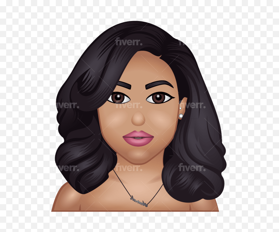 Design Emoji Or Character Illustration In 24hrs By,Emoji Girl With The Hand And Black Hair