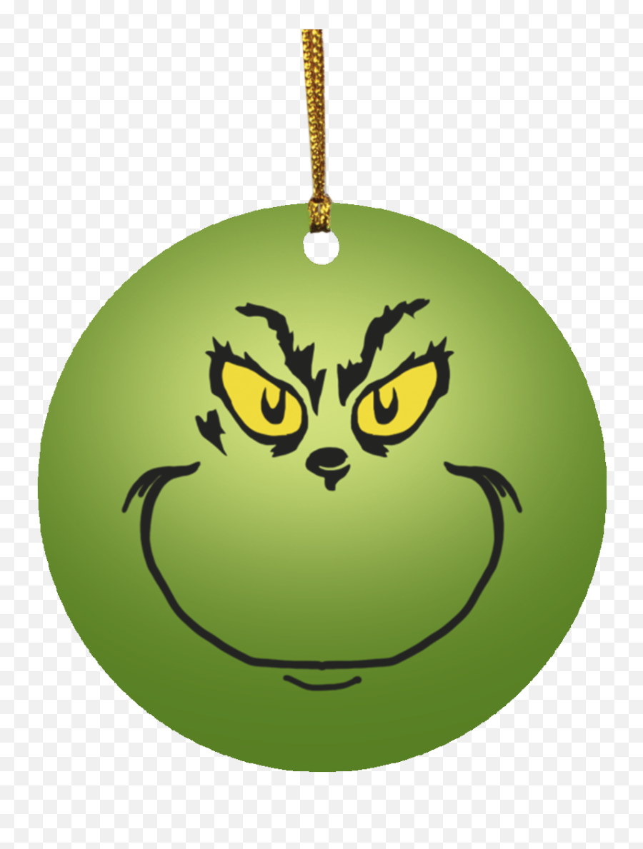Grinch Christmas Ornaments - Happy Emoji,Grinch Emoticon