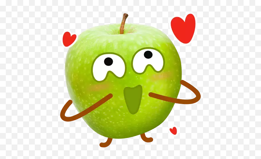 Fruit Stickers By Ro Nguyen Emoji,Green Apple Fruit Emoji