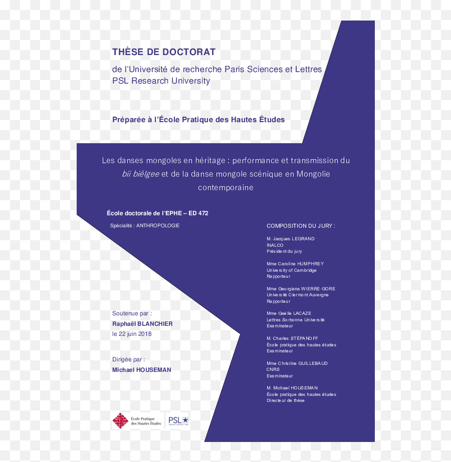 Thèse Blanchier Les Danses Mongoles En - Page De Garde Latex Emoji,Emotion Hamtlag