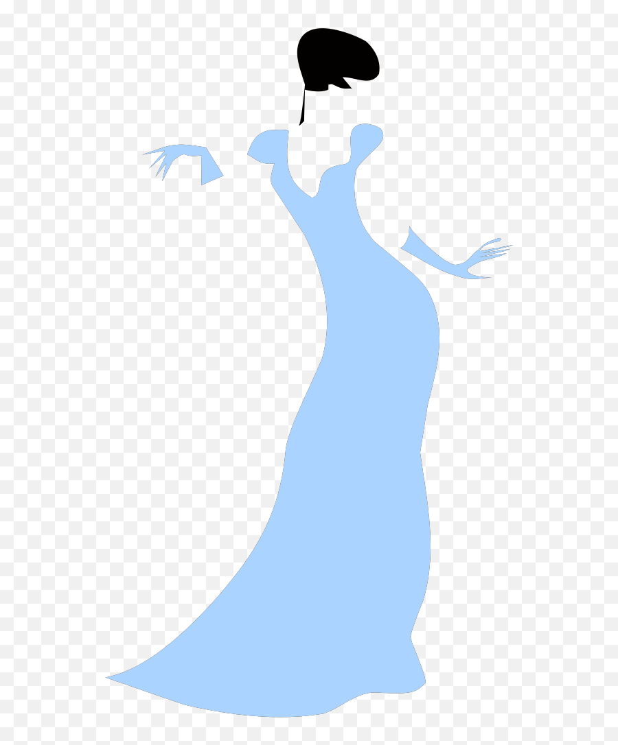 Lovely Woman In A Blue Dress Png Svg Clip Art For Web - Woman Art Deco Silhouette Emoji,Blue Emoji Dress